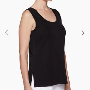Misook Knitted Tank Top Black Scoop Neck Size Medium